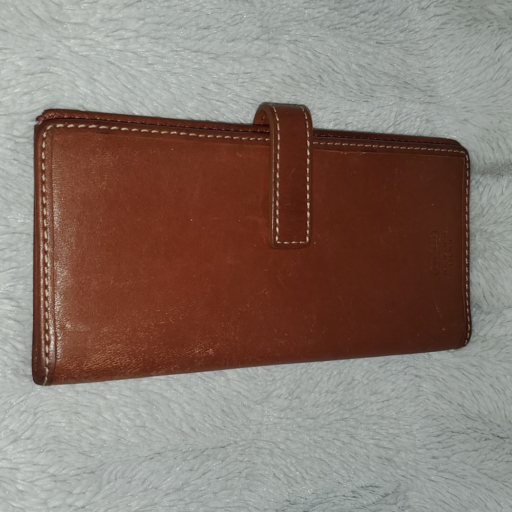 Coach Leather Long Checkbook Wallet Card Holder